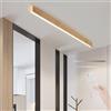TZSMUM LED Pranzo Plafoniera con Telecomando Moderno Lampada da Soffitto 2700K-6500K Dimmerabile Plafoniere Legno Design Lineare Plafoniera Soggiorno Camera da Letto Cucina Sala Ufficio (Legno Chiaro,120cm)