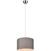 meineWunschleuchte Lampadario a sospensione con paralume in tessuto, colore grigio, Ø 40 cm