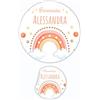 PV Grafik® 100 Tag Adesivi Personalizzati con nome e data, Etichette Adesive per Battesimo e Nascita personalizzati con nome e data Scegli la tua Misura e Personalizza (Modello 48)