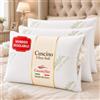 cuscini fiber - 3 Cuscini Letto Matrimoniale Ultra Soft Imbottiti con Fibra di Poliestere Molto Morbida, il Guanciale Letto Possiede un'Altezza di 15cm REGOLABILE, Federa Anallergica con Zip (Aloe)