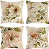 Vgzsyomqib Vintage Fiori Federe Cuscini Quadrati 45x45 Primaverili Floreali Fodere Cuscini Lino Federa Cuscino da Esterno Set 4 Copricuscini per Divano Arredo Camera Letto Salotto