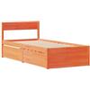 vidaXL Giroletto Cassetti Marrone Cera 90x190cm Legno Massello di Pino, Telaio Letto, Base Letto, Letto in Legno, Struttura Letto, Letto