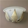 Generico Applique da parete in vetro di murano e ferro battuto avorio e oro, lampada da parete classica shabby chic 1 luce bon-209