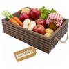BOGATECO Scatola in Legno Naturale per Frutta e Verdura - Decorativa con Dimensioni 50 cm x 35 cm x 14,5 cm