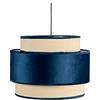ABRILA Pendente 3 Schermi Adriano1 luce e27 Blu e tela FABRILAMP