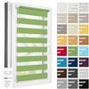 Estika Tenda a rullo giorno e notte senza forare, larghezza con incrementi di 1 cm - 45 x 220 cm - Verde - per interni, per finestre, tessuto a doppio strato, protezione solare