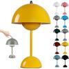 HSKJTT Lampada A Fungo LED Ricaricabile, Lampada da Tavolo per Vaso di Fiori Wireless Lampada da Tavolo Dimmerabile al Tocco Lampada da Comodino Lampade A Fungo Lampada da Scrivania,Yellow