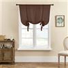 SMITHOOM Tenda a pacchetto a 1 pannello, con legatura, spessa, tinta unita, con tasche per asta, per cucina, camera da letto, bagno, lavanderia, decorazione per finestra, 80x120cm, Marrone