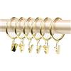 Anawakia Set di 10 Anelli per Tende con Pinze in Metallo, Ganci per Tende, Anelli con Clip (Oro, Diametro interno 38mm)
