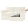 KYJSW Copridivano in Velluto 1/2/3/4 Posti, Copridivani Ektorp Elasticizzato Antiscivolo con Fodera Separata per Schienale E Federa per Cuscino (Bianco,X-Grande 2 Posti 5 PCS)
