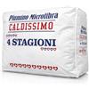Home Tresor Piumino 4 Stagioni, Piumone Piazza e Mezza Doppio Autunnale Invernale Caldo e Soffice in Fibra Imbottito mod. JEFF Una piazza e mezzo 200x200 cm. - Bianco