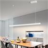 Lanekd Moderna Lampada a Sospensione LED Tavolo da pranzo Lampadario Lineare Dimmerabile Con Telecomando Lampadario a Sospensione egolabile in Altezza Cucina Illuminazione a Sospensione (Bianco, L90CM)
