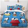 Ste-X Set Copripiumino Con Animali Dei Cartoni Animati Con Federe Abbinate 120 Fili Copripiumino Garantito Collezione Biancheria Da Letto Premium Extra Morbida (220x240cm,Snoopy)