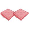Home Tresor - Cuscini per Sedie 40x40x8cm da Interno Esterno| Set da 2/4 Coprisedia Cuscino Trapuntato Sedia Cucina Mattonella da Pavimento con Imbottitura Spessa 8 cm con Maniglie (Corallo, 2)