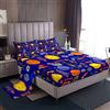 Loussiesd - Set di biancheria da letto con motivi galassia e pianeti per ragazzi e ragazze, collezione spaziale blu, 4 pezzi, misura King Size