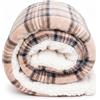 INTRECCI - Coperta Pile Tartan con Interno in Sherpa, Plaid da Divano Morbidona Fantasia Scozzese, Coperta Calda e Soffice in Peluche per Inverno, Plaid Natalizio Anallergico Lavabile 125x155 cm