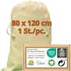 WIESEN.design Sacchetti per la biancheria, 280 g/m², in cotone resistente certificato Oeko-Tex, per applicazioni durevoli e professionali, 80 x 120 cm, 1 pezzo, sacco di stoffa, grande