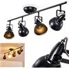 hofstein Lampada a soffitto Tina, lampada a soffitto in metallo in nero/oro, 4 luci, con faretti regolabili, 4 x attacco E14, spot dal design retro/vintage, senza lampadina/e