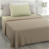L'ANTICO ARCOLAIO - Lenzuola Una Piazza e Mezza Set 3 Pezzi (Lenzuolo Sotto Beige, Lenzuolo Sopra Tortora) Lenzuola 1 Piazza e Mezza Jaquard in Microfibra, Biancheria da Letto Made in Italy