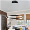 YYUTLUO Lampadario LED Moderno DIY Cerchio, 1 Nera Anelli, 60cm=29W, H150cm Altezza Regolabile, Metallo + Acrilico, Telecomando Dimmerabile, Lampadario Rotondo Soffitto, Soggiorno Camera Da Letto Sala
