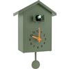 Foppla Orologio a Cucù con Suoneria Vintage in Legno Orologio da Parete Meccanico Alimentato a Batteria Pendolo Stile Antico Casa dell'Uccello in Miniatura Uccello Cantante per Casa Soggiorno Cucina