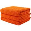 Aniease - Strofinacci da cucina, in microfibra, super assorbenti, ad asciugatura rapida, trama a nido d'ape, set di 3 panni per la pulizia, Cotone 80% poliestere. Poliestere, Arancione fluo, 40CMx60CM