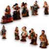 Generico Set di 10 Pastori per Presepe 5 cm, Disponibile in 2 Varianti, Figure Tradizionali in Resina Dipinta a Mano - Personaggi del Presepe, Artigianali, Presepio Natalizio (Modello 2, 5 cm)
