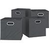 Vicco Scatola pieghevole, Antracite, 30 x 30 cm Set di 4