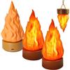 Generic 3 lampade a fuoco finte, luce notturna 3D, candele senza fiamma ricaricabili USB con fiamma tremolante, 3 modalità LED, effetto fiamma realistica, per interni ed esterni, Halloween, campeggio
