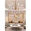 TEKHOME Lampadario in Cristallo Classico 8 Luci E14 per Soggiorno Sala da Pranzo 71cm A19 (ORO)