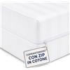 Vionara Home Coprimaterasso con Cerniera in Cotone Fasciato, Fodera Materasso a Sacco con Zip, Protezione Integrale Anti-Acaro, Resistente e Durevole (Matrimoniale)