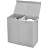 GIANTEX Cesto Portabiancheria Sporco da 115 L con Coperchio, Cesta Portabiancheria da 2 Scomparti Divisi con Maniglie, Cesta Biancheria in Tessuto per Camera Bagno, 62x31x60 cm, 2 Colori (Grigio)