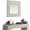 Mobili Fiver, Specchiera quadrata, cornice Grigio Cemento, Evolution, 73 x 73 cm, Specchio per Camera, Corridoio, Ingresso, Soggiorno, Made in Italy
