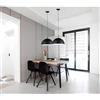 maolo Lampada a Sospensione Moderna a Cupola Ø35 cm | Attacco E27 | Altezza Regolabile Fino a 100 cm | Interno Oro Nero Opaco | Illuminazione da Soffitto per Cucina Salotto Bar (Nero)
