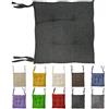 Home Tresor - Coprisedie Cuscini Sedie Cucina Set da 4 | Cuscini Sedia da Giardino, Sala Pranzo, per Interni ed Esterni Morbida Imbottitura Confortevole 6 Cm. (Piombo)