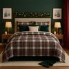 INTRECCI Parure Copripiumino Natalizio Tartan Scozzese Bianco 1 Piazza e Mezza, Set Sacco Piumino e Federe in Puro Cotone Fantasia di Natale Tartan Parure Letto Piazza e Mezza