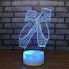 KJsdaADSA Ballerine 3D Night Light LED Optical Illusion Lamp, 7 colori che cambiano USB Touch Desk Lamp Desk Table Decoration Lamp per bambini Regali di compleanno