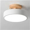XINYASEE Moderna Plafoniere Tre temperature di colore,Plafoniera Plafoniere in legno,Plafoniera LED Rotonda Metallo,3000K-6000K Lampadario da Soffitto (Bianco)