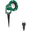 ledscom.de Faretto da giardino a LED DUK verde con picchetto a terra per esterni, IP65, incl. lampada GU10 (bianco caldo, 7,6W, 1103lm, 33°)