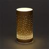 SHATCHI 15cm Natale Decorato Vaso Lampada Da Tavolo Tubo Di Vetro Inciso Scena Nevicata Cilindro di Rame LED Fata Luci A Batteria
