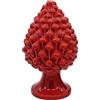Sicilia Bedda - Pigna in Ceramica Siciliana - Prodotto realizzato interamente a Mano - Pigna decorativa (Rosso, 30_x_16Cm)