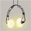 YOXANG Lampada a Sospensione Moderno Creativo LED Illuminazione sospesa Ferro Regolabile Cuffia Luci Sospese per Camera da Letto Bicchiere Lampadari 2×G4 Lampadina Inclusa (Cuffia, Nero)