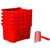 ICS SPA 3 CASSETTE ROSSE PER OLIVE SOVRAPPONIBILE CM 54X36X31 LT 40 FORATA + RASTRELLINO