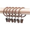 Anawakia Set di 10 anelli per tende con clip in metallo a gancio, clip per tende con anelli (rame, diametro interno 32 mm)