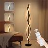 KOSHSH Lampada Da Terra LED Dimmerabile, 52W Piantana Lampada Da Terra Salotto, Moderna Lampada Da Pavimento Con Telecomando, 155cm Spirale Lampada Soggiorno Per Lettura, Camera Da Letto, Ufficio (BLACK)