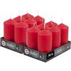 Hofer Candele Rosse a Colonna - 60 x 120 mm - Set di 12 Candele Decorative Cilindriche - Colore Rosso - Lunga Durata di 39 Ore - Cera Antigoccia - Non Profumate - Qualità RAL