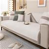Generico Copridivano 4 posti con Penisola,Cotone E Lino Copertura Divano Antiscivolo Copri Divano Lavabile Antimacchia Universale Angolare A L/U Coperta AntiGraffio,Beige,70x150cm