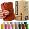 MeriWoolArt Corda Macramè Terra 3mm 200m - Fil di Cotone Colorato - Spago Macrame di Corda Singola - Filato Morbido Macramè Cotone Riciclato Oeko-Tex - Macramè Arredamento per Casa Boho