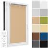 Estika Tenda a rullo oscurante termica senza forare, larghezza con incrementi di 1 cm - 40 x 220 cm - Beige - per interni, per finestre, protezione solare