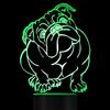 KJsdaADSA Lampada da notte 3D Bulldog francese Illusion 7 Interruttore tattile che cambia colore Lampade da tavolo Decorazione da tavolo Base in ABS piatto in acrilico Giocattolo cavo USB USB